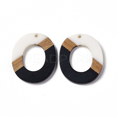 Opaque Resin & Walnut Wood Pendants RESI-M027-01F-1
