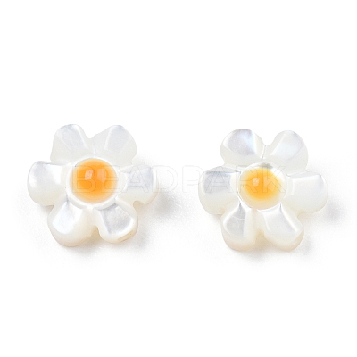 Natural White Shell Enamel Beads SSHEL-N034-125B-01-1
