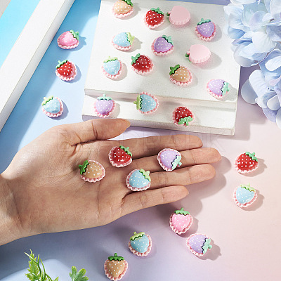 30Pcs Opaque Resin Cabochons RESI-TA0005-79C-1