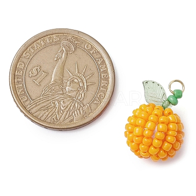 Seed Beads Beaded Pendants PALLOY-TA00159-03-1