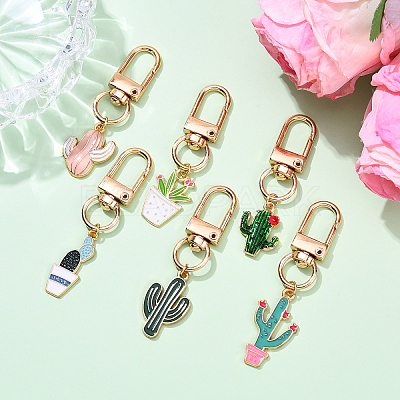 6Pcs Alloy Enamel Pendant Decorations HJEW-YW00085-1