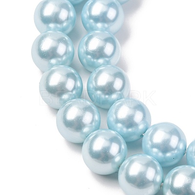 Electroplated Shell Pearl Beads Strands BSHE-G041-10mm-03-1