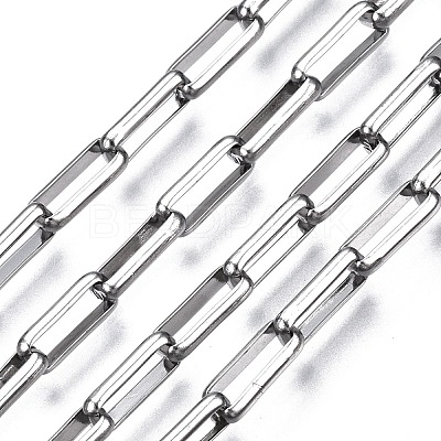 Tarnish Resistant 304 Stainless Steel Rectangle Link Chains CHS-T003-26A-P-1