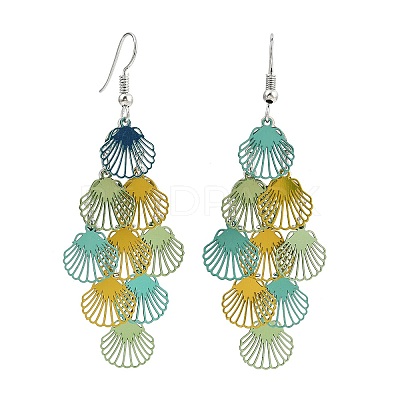 430 Stainless Steel Shell Shape Dangle Earrings EJEW-A137-03P-04-1