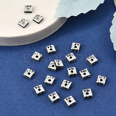 Brass Rhinestone Spacer Beads X1-RSB072-12S-1