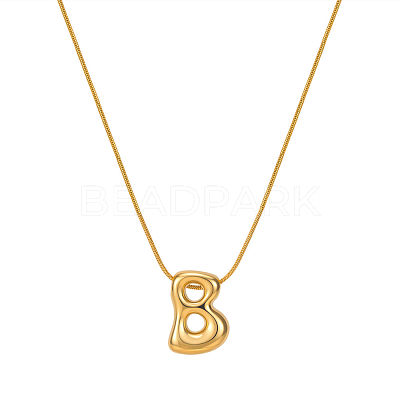 304 Stainless Steel Alphabet Pendant Necklaces for Men and Women GP1122-2-1