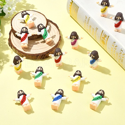 30Pcs 5 Colors Easter PVC Plastic Jesus Display Decoration DJEW-YW0001-10-1
