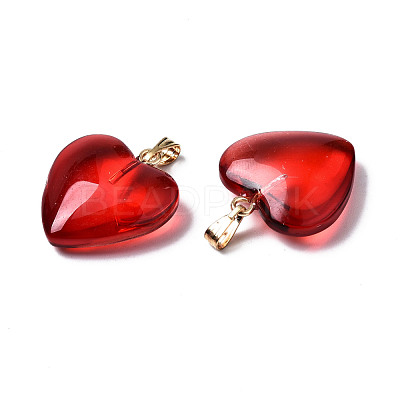 Transparent Spray Painted Glass Pendants GLAA-N035-016-F01-A-1