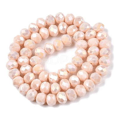 Electroplate Glass Beads Strands X-EGLA-A044-P8mm-B05-1