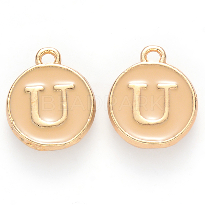 Golden Plated Alloy Enamel Charms X-ENAM-S118-06U-1