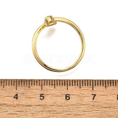 Brass Micro Pave Clear Cubic Zirconia Cuff Rings for Women RJEW-H247-26G-1