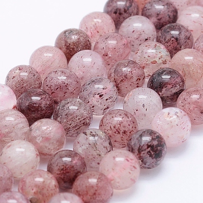 Natural Strawberry Quartz Beads Strands G-J373-16-10mm-1