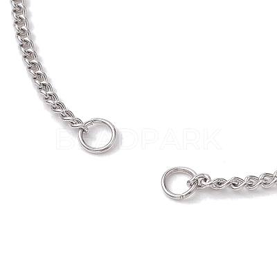Non-Tarnish 304 Stainless Steel Curb Chain Bracelet Slider Making AJEW-JB01244-02-1