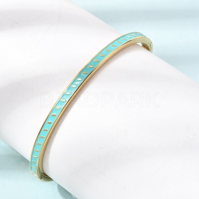 304 Stainless Steel Enamel Hinged Cuff Bangles for Women SA-CBAC920-15G-01H-1