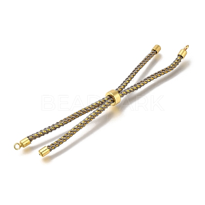 Braided Cotton Cord Slider Bracelet Making MAK-R001-01G-26-1