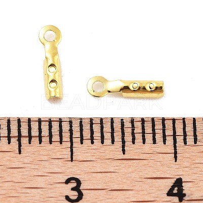 Rack Plating Brass Folding Crimp Ends KK-P274-03G-1