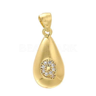 Rack Plating Brass Micro Pave Cubic Zirconia Pendants KK-L226-102G-Q-1