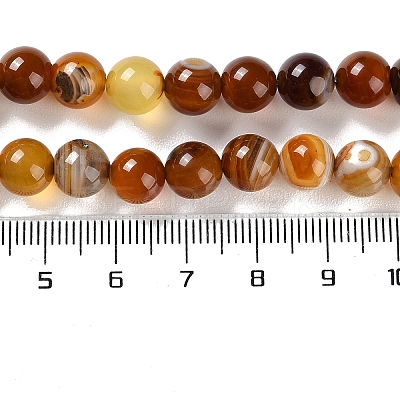 Natural Striped Agate/Banded Agate Beads Strands G-Z060-A01-B09-1