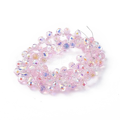 Transparent Electroplate Glass Beads Strands LS-EGLA-F152A-AB03-1