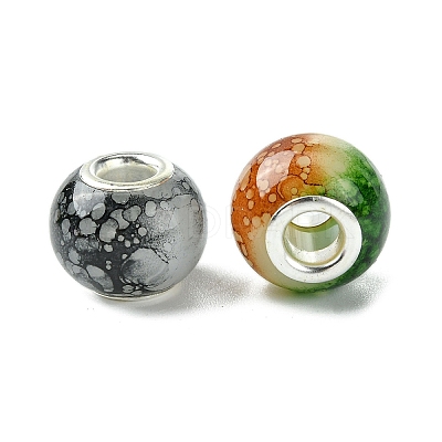 Two Tone Glass European Beads GPDL-K003-01-1