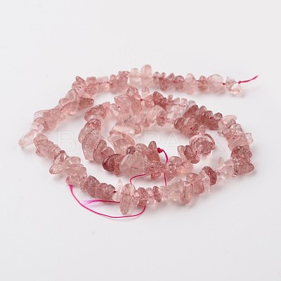 Chip Natural Strawberry Quartz Bead Strands G-M349-02-1