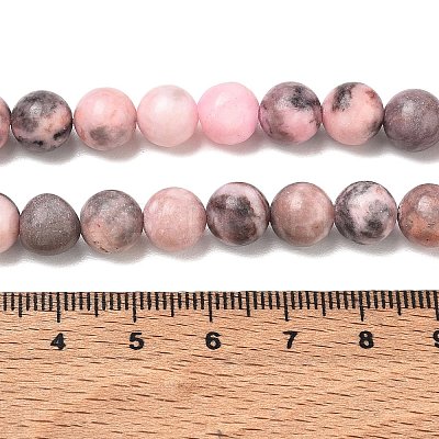 Natural Pink Zebra Jasper Beads Strands G-P231-01-8mm-1