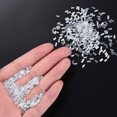 Transparent Colours Luster Glass Bugle Beads SEED-N005-001-A13-1