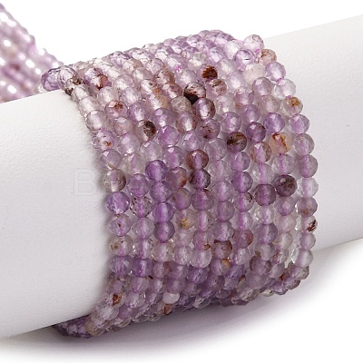 Natural Purple Phantom Quartz Purple Lodolite Quartz Beads Strands G-A235-A01-01-1