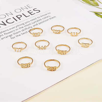 Number Pendant Necklace & Open Cuff Ring JX198A-1
