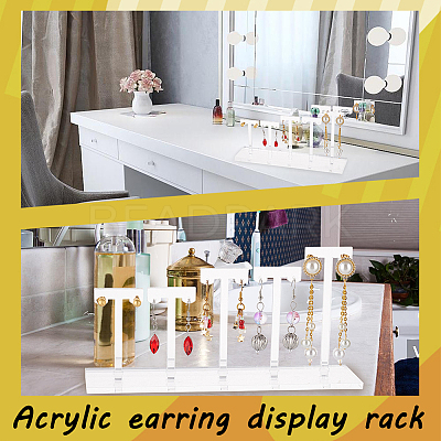 Detachable Acrylic 5 T-Bar Earrings Display Risers EDIS-FG0001-54-1