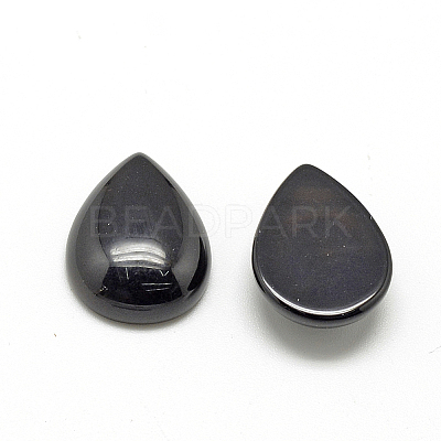 Natural Black Stone Cabochons X-G-R417-10x14-46-1