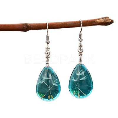 Resin & Alloy Dangle Earrings WGE62B3-02-1