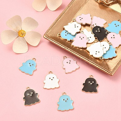 20Pcs 4 Colors Alloy Enamel Pendants ENAM-YW0002-68-1