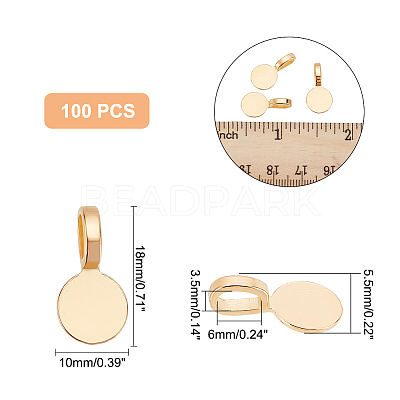 100Pcs Tibetan Style Alloy Glue On Flat Pad Pendant Bails FIND-DC0002-16-1