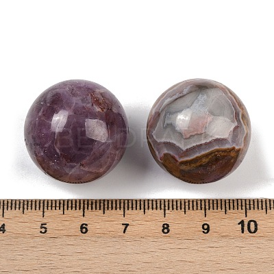 Natural Amethyst Lace Agate Sphere Beads G-H325-02-1