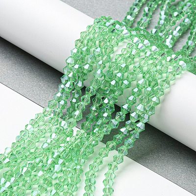 Transparent Electroplate Glass Beads Strands EGLA-A039-T2mm-A24-1