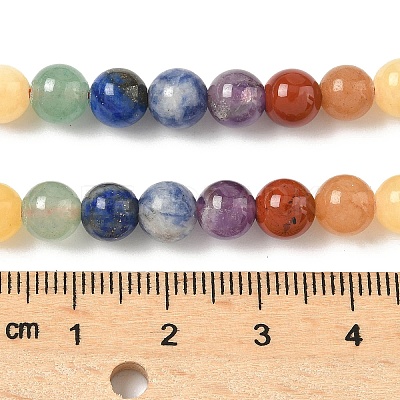 Chakra Natural Mixed Gemstone Beads Strands G-P574-A03-6mm-1