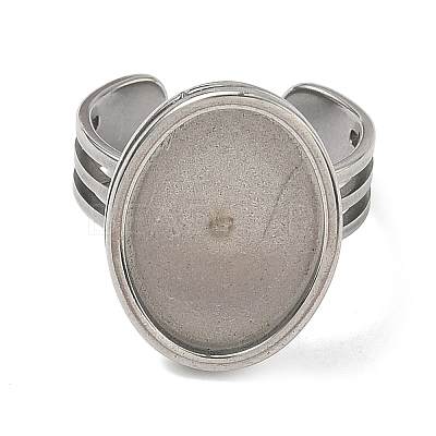 304 Stainless Steel Cuff Ring Findings X1-STAS-B126-10A-P-1