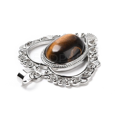Natural Tiger Eye Pendants G-I322-04P-10-1