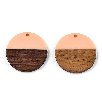 Resin & Walnut Wood Pendants RESI-S358-02B-07-1