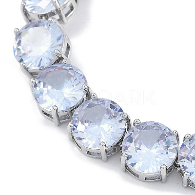 Rack Plating Brass Micro Pave Cubic Zirconia Chain Bracelets BJEW-P341-06B-P-1