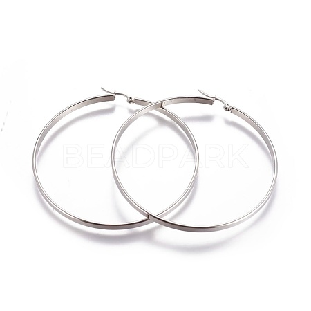 304 Stainless Steel Hoop Earrings EJEW-L226-044A-P-1
