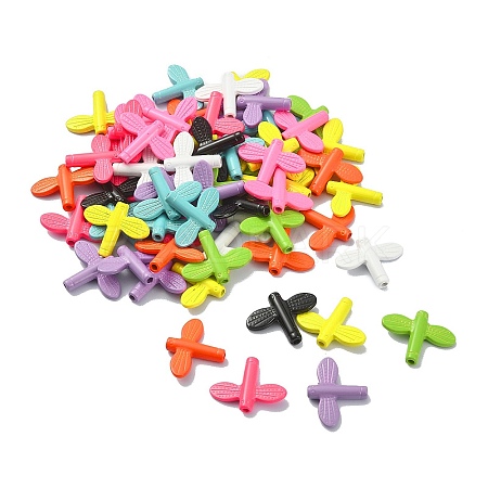 Spray Painted Alloy Beads PALLOY-Q445-16-1