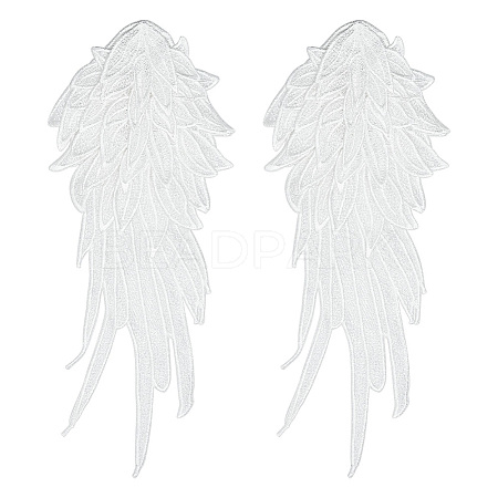 Wing Pattern Polyester Embroidered Lace Appliques DIY-WH0530-95-1