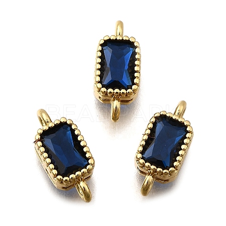 Real 18K Gold Plated Brass Micro Pave Cubic Zirconia Links Connectors ZIRC-L100-009G-01-1