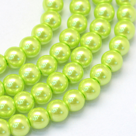 Baking Paint Pearlized Glass Pearl Round Bead Strands HY-Q003-4mm-66-1