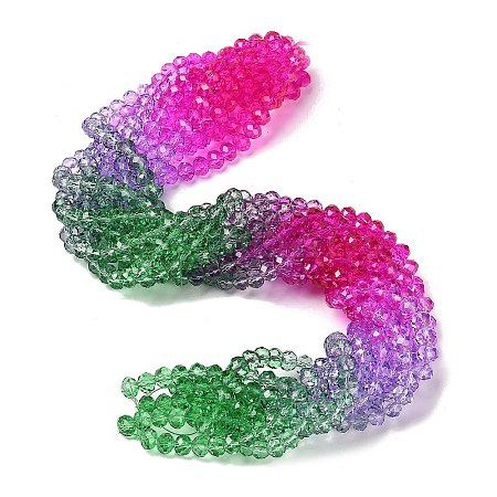 Transparent Painted Glass Beads Strands DGLA-A034-T6mm-A06-1