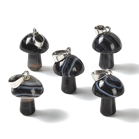 Natural Black Banded Agate Pendants GG-CBAA0EE-05P-05-1