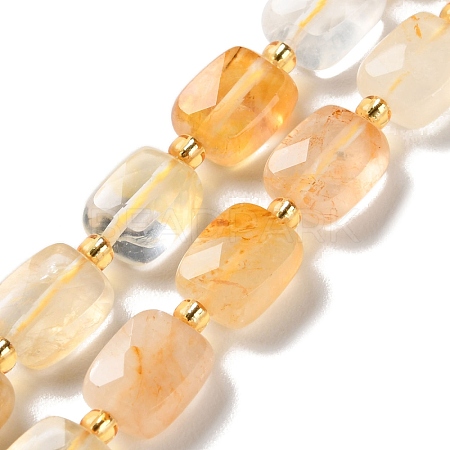 Natural Yellow Hematoid Quartz/Golden Healer Quartz  Beads Strands G-H061-A06-01-1