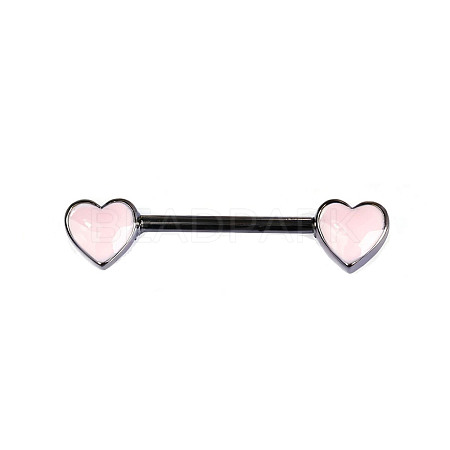 Brass Enamel Pink Heart Barbell Nipple Rings FS-WGE2017-05-1